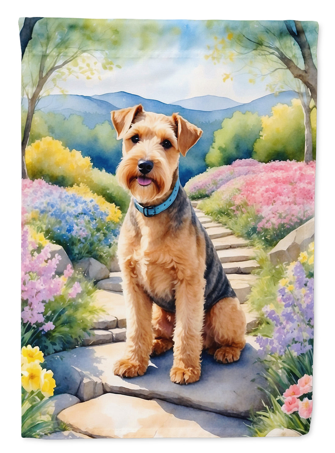 Buy this Lakeland Terrier Spring Path House Flag