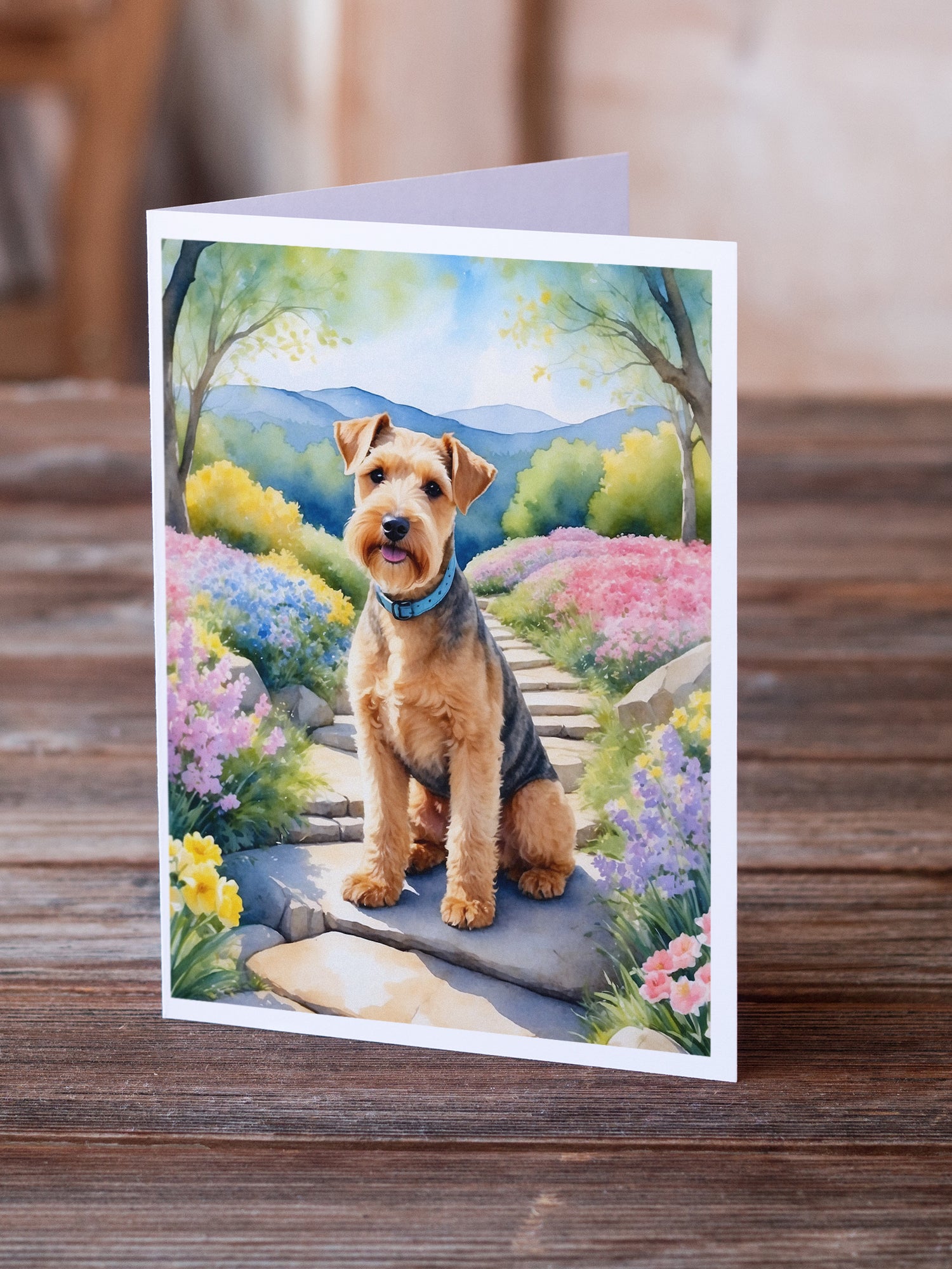 Buy this Lakeland Terrier Spring Path Greeting Cards Pack of 8