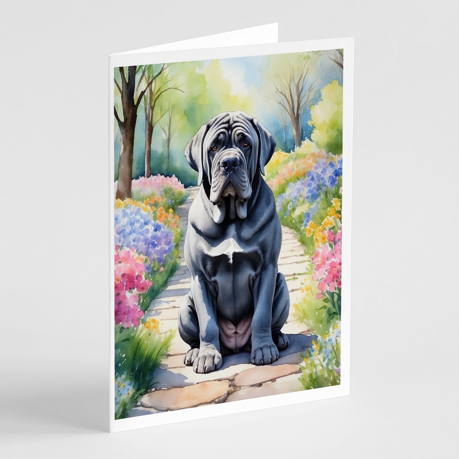 Buy this Neapolitan Mastiff Spring Path Greeting Cards Pack of 8