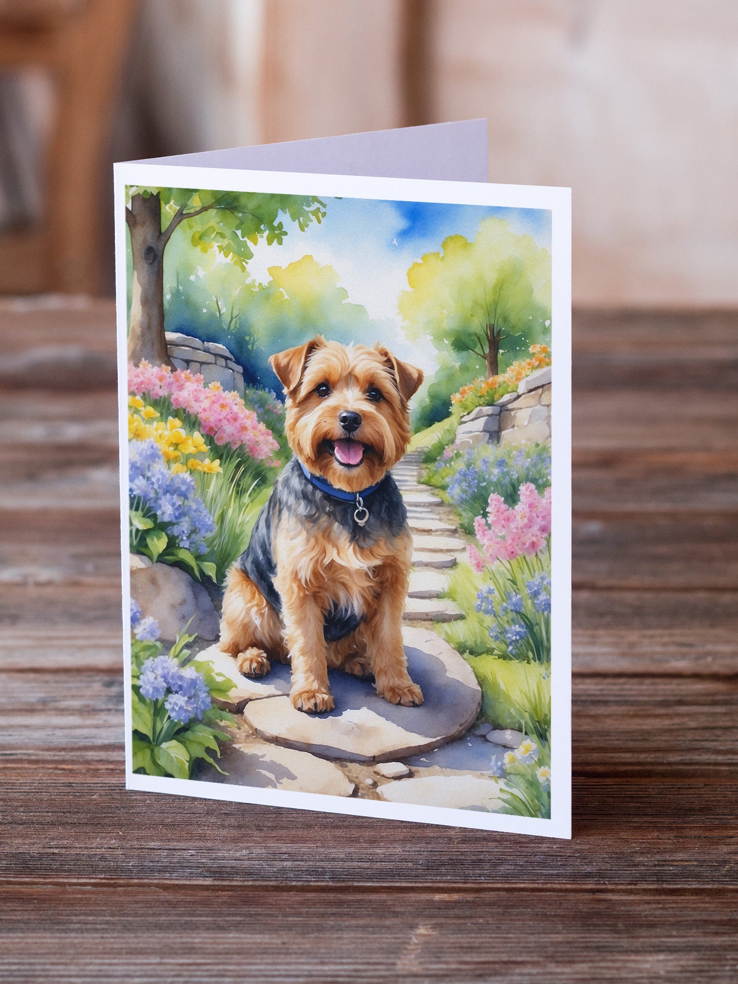 Buy this Norfolk Terrier Spring Path Greeting Cards Pack of 8