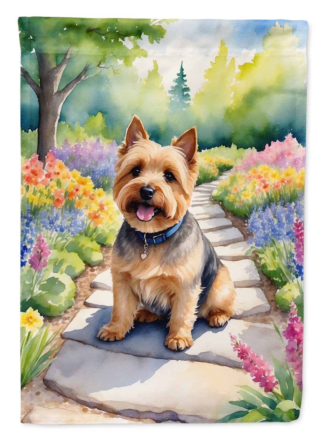 Buy this Norwich Terrier Spring Path House Flag