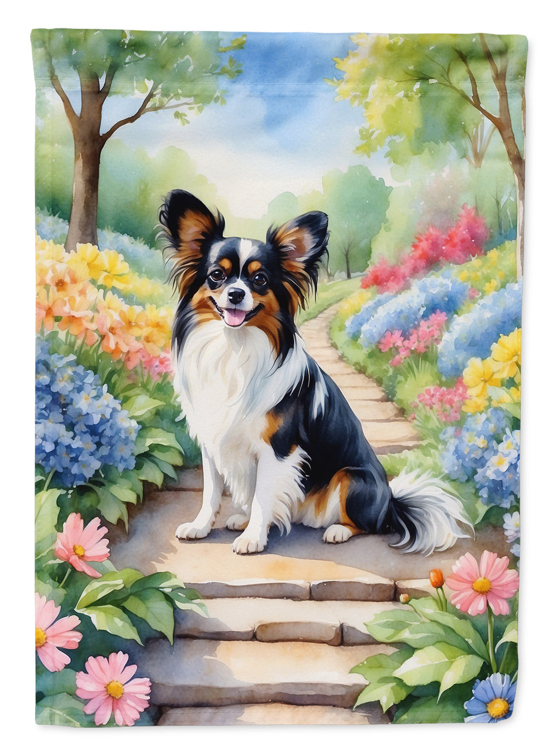 Buy this Papillon Spring Path House Flag