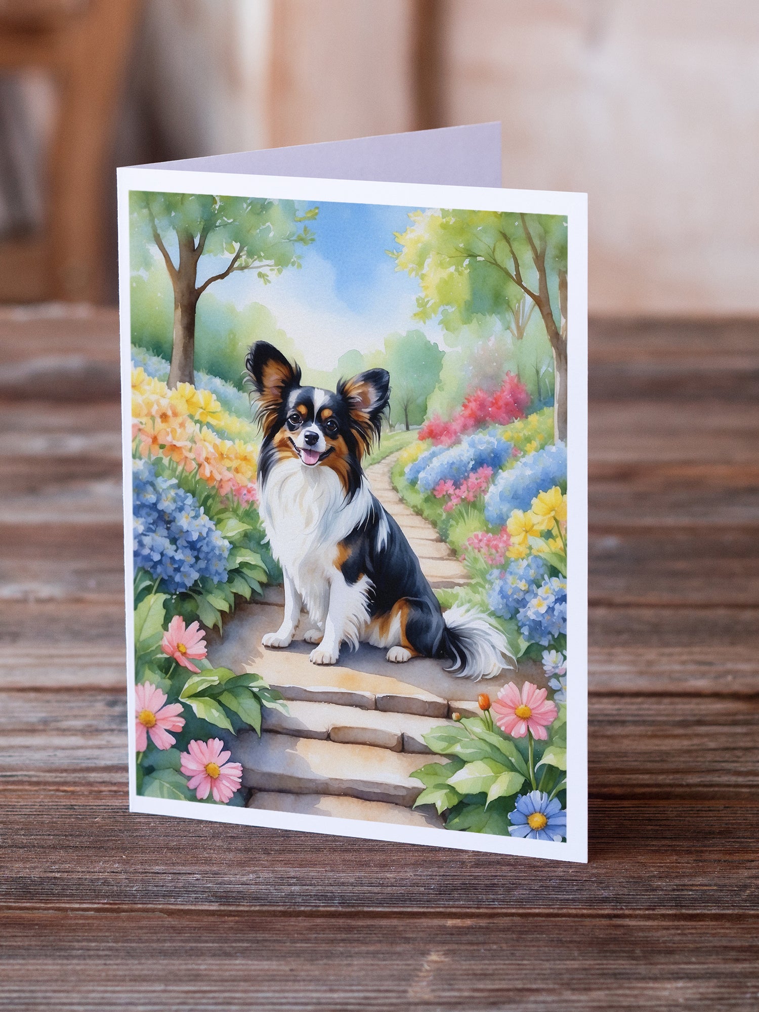 Papillon Spring Path Greeting Cards Pack of 8