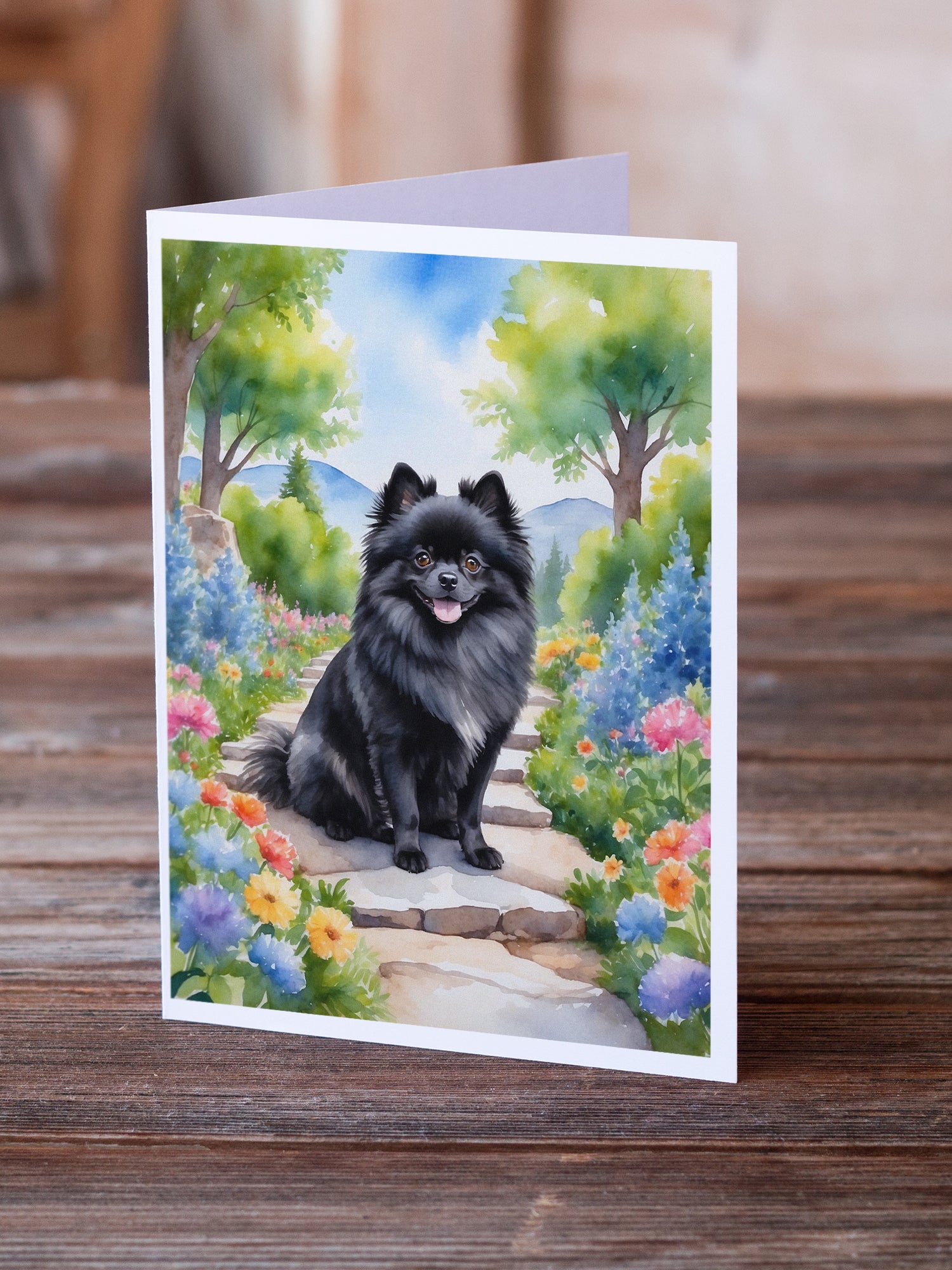 Buy this Pomeranian Spring Path Greeting Cards Pack of 8