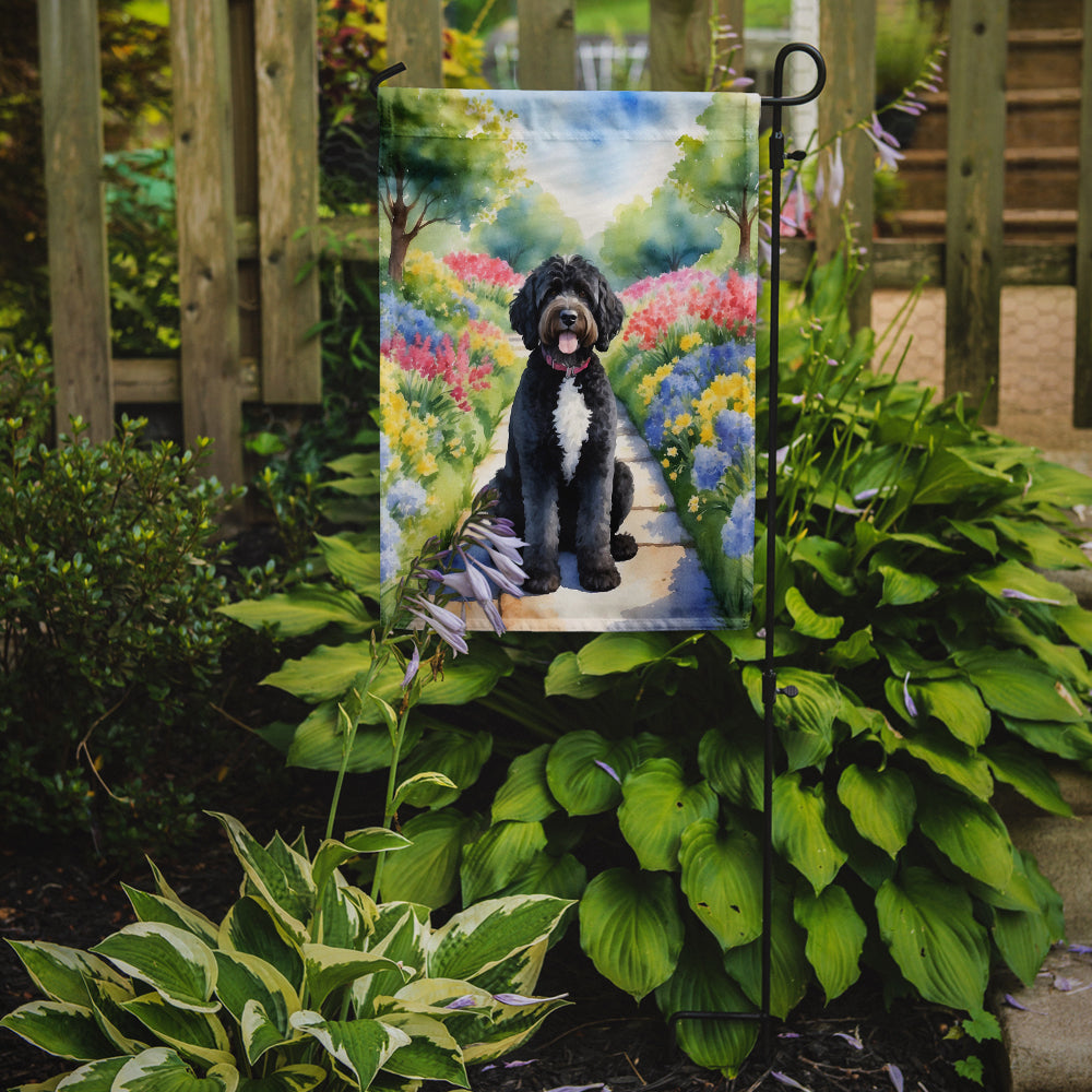 Buy this Portuguese Water Dog Spring Path Garden Flag