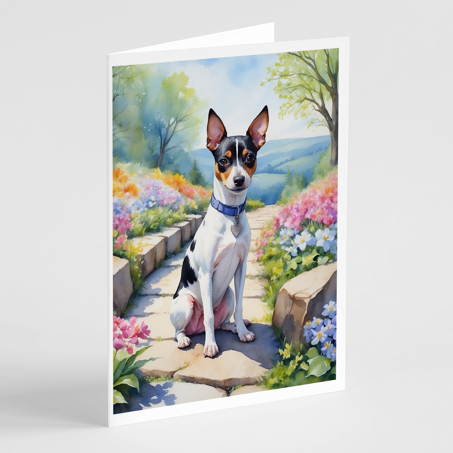 Buy this Rat Terrier Spring Path Greeting Cards Pack of 8