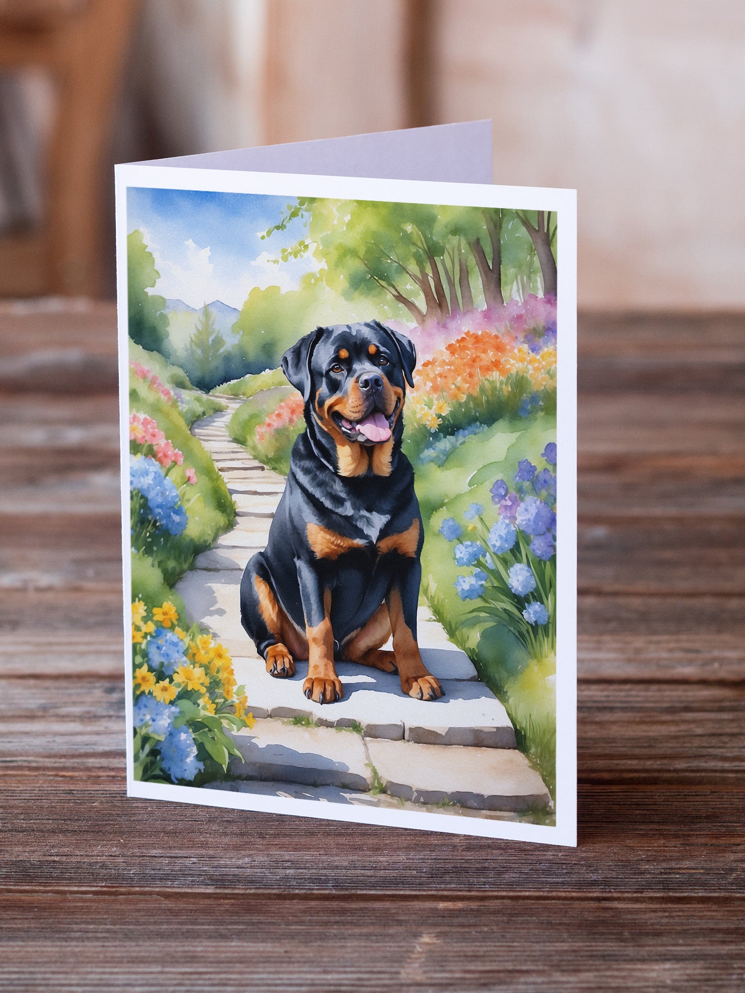 Buy this Rottweiler Spring Path Greeting Cards Pack of 8