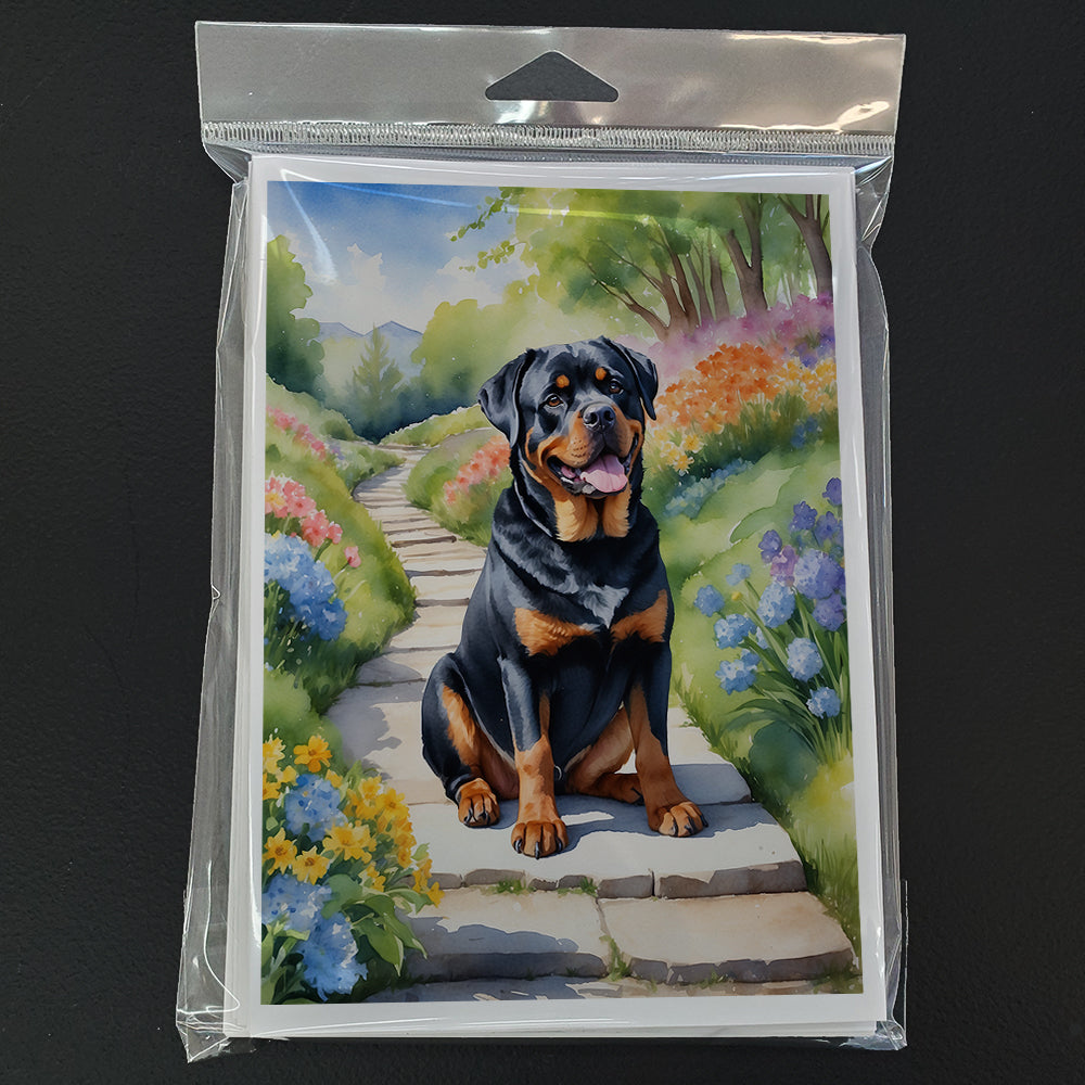 Rottweiler Spring Path Greeting Cards Pack of 8
