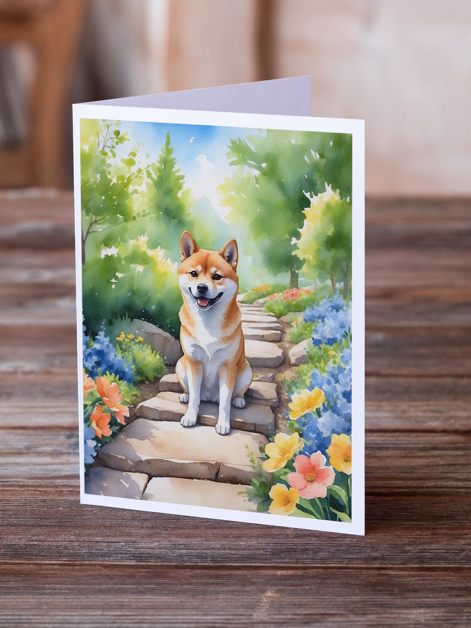 Buy this Shiba Inu Spring Path Greeting Cards Pack of 8