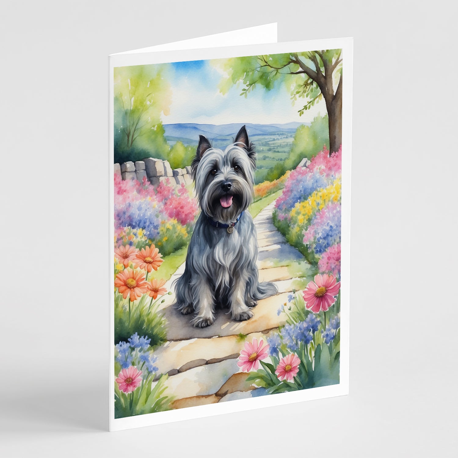 Buy this Skye Terrier Spring Path Greeting Cards Pack of 8