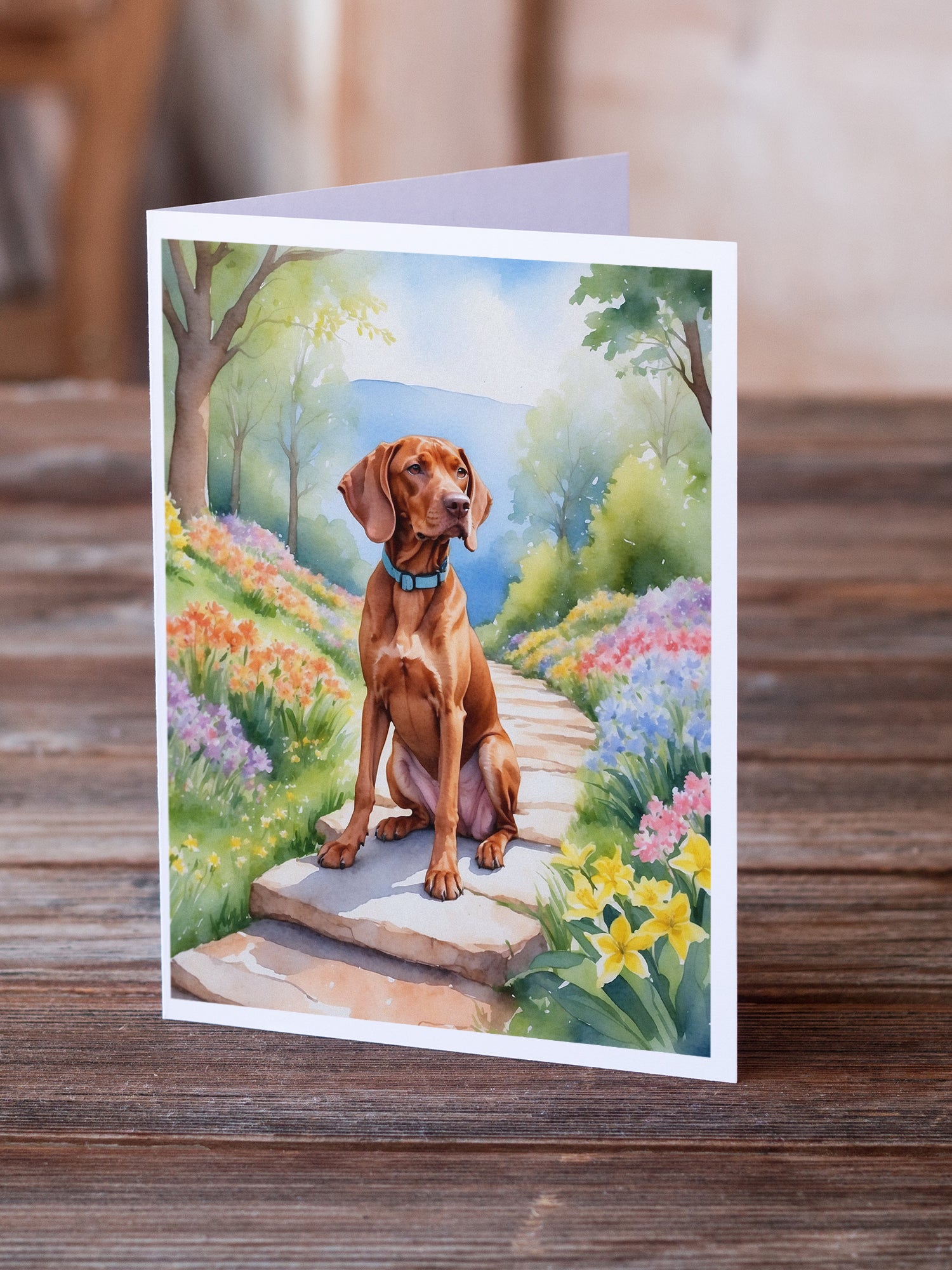 Buy this Vizsla Spring Path Greeting Cards Pack of 8