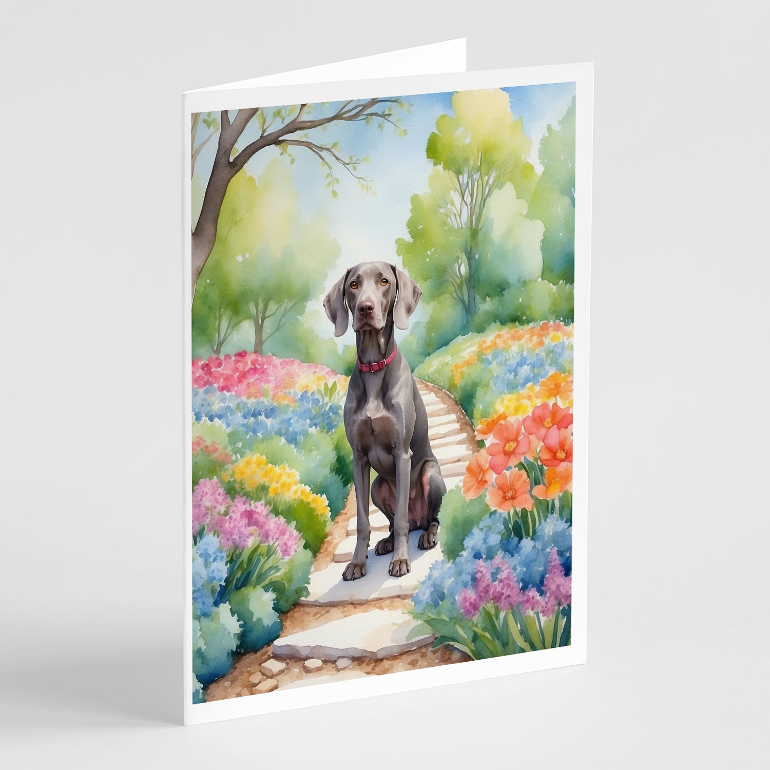 Buy this Weimaraner Spring Path Greeting Cards Pack of 8