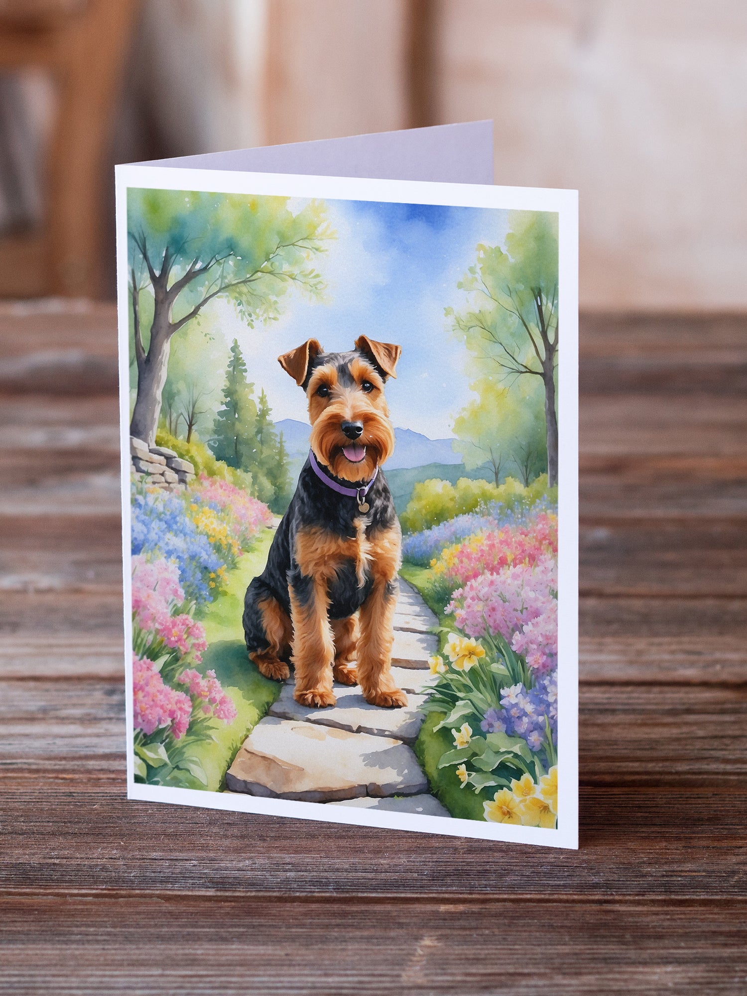 Buy this Welsh Terrier Spring Path Greeting Cards Pack of 8