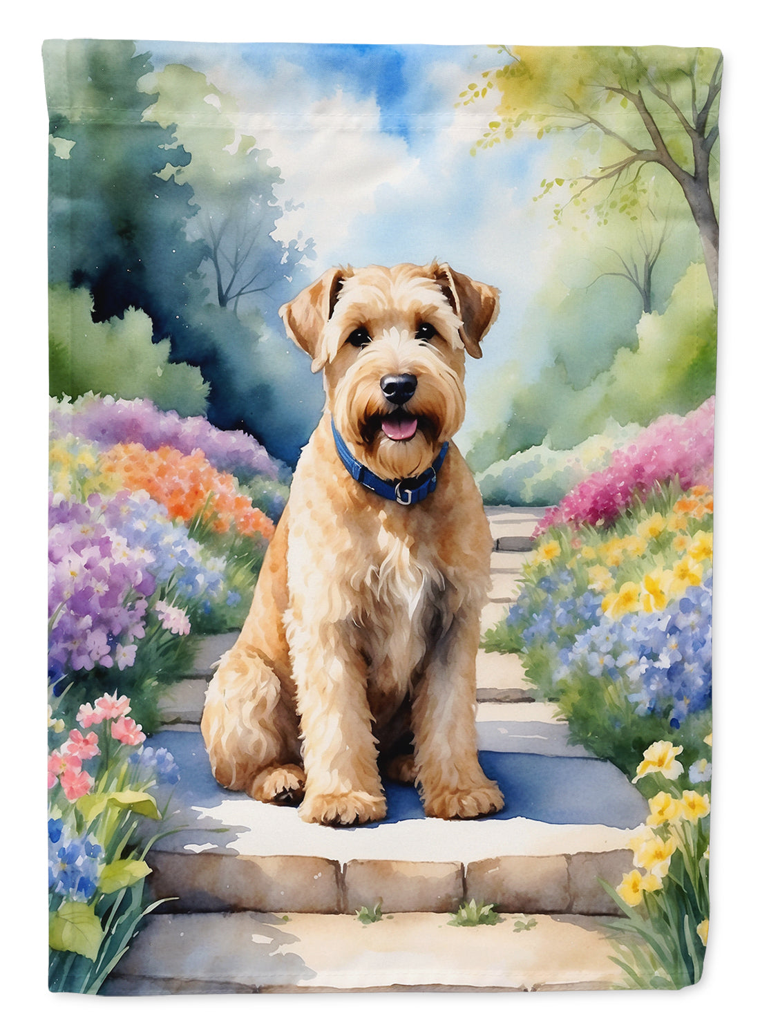 Buy this Wheaten Terrier Spring Path House Flag