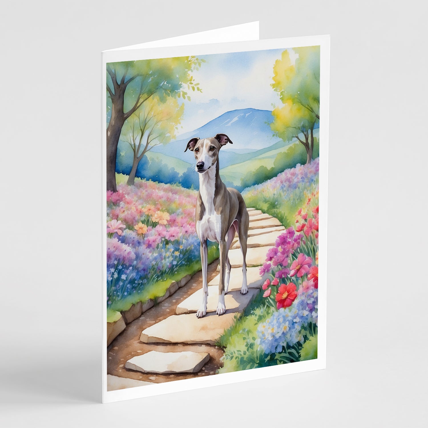 Buy this Whippet Spring Path Greeting Cards Pack of 8