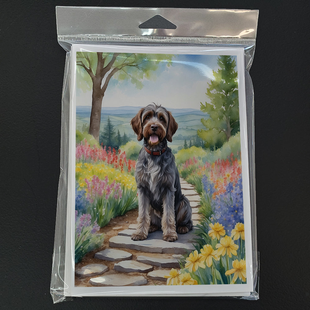 Wirehaired Pointing Griffon Spring Path Greeting Cards Pack of 8