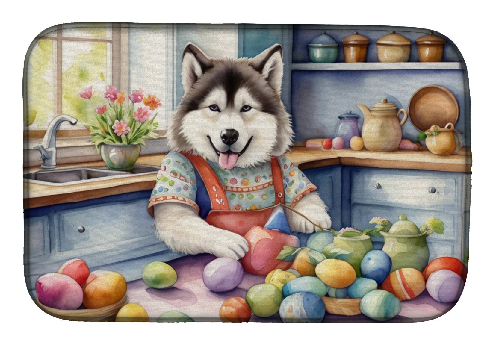 Buy this Decorating Easter Alaskan Malamute Dish Drying Mat