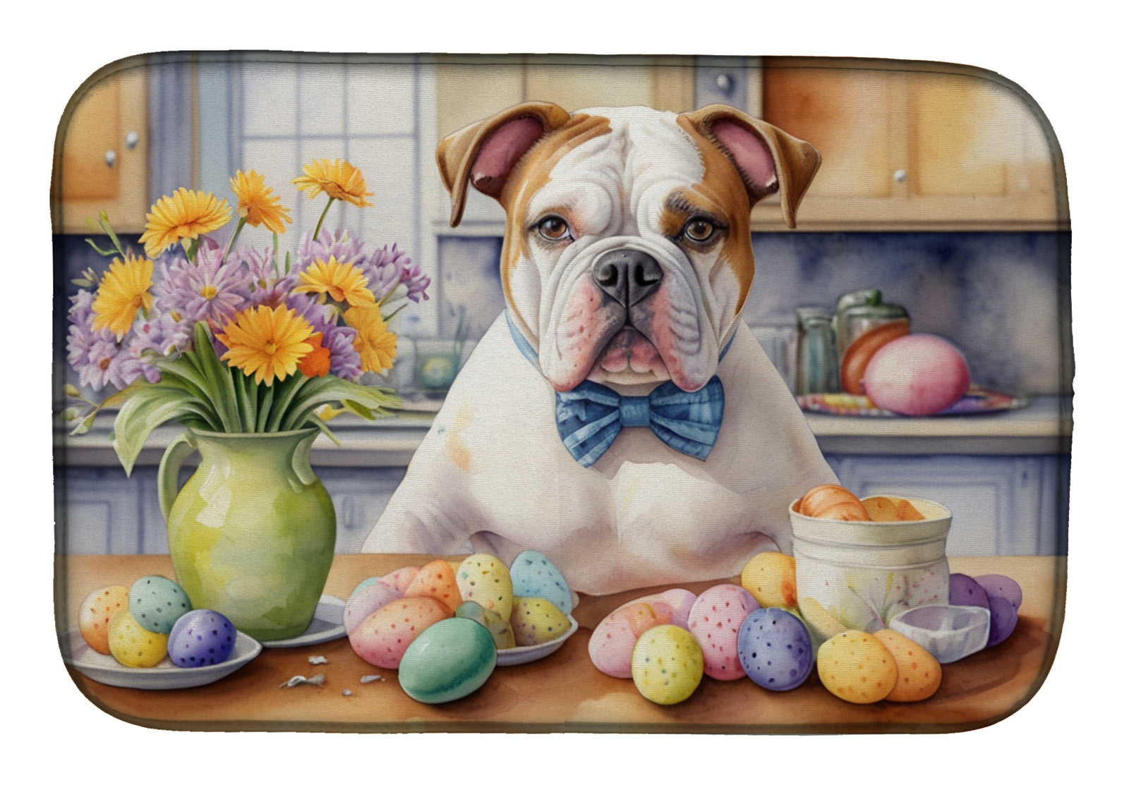 Buy this Decorating Easter American Bulldog Dish Drying Mat