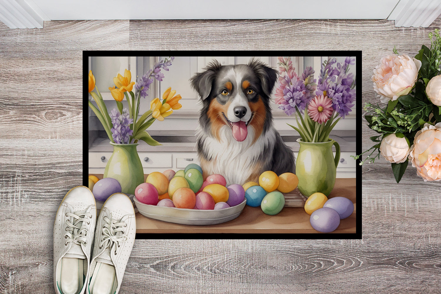 Buy this Decorating Easter Australian Shepherd Doormat