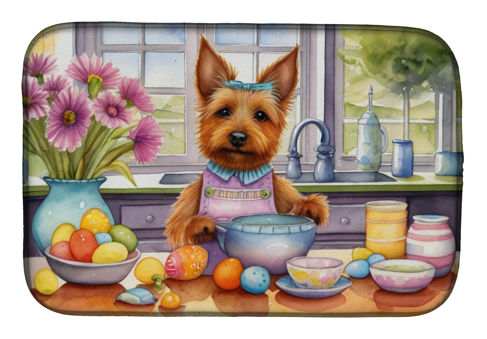 Buy this Decorating Easter Australian Terrier Dish Drying Mat