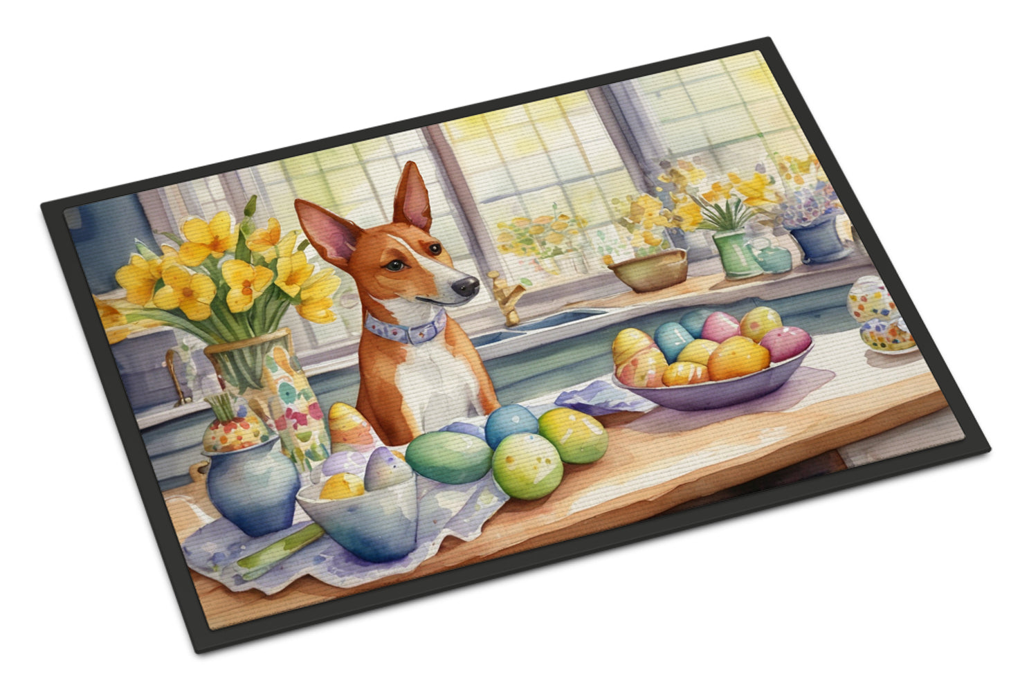Buy this Decorating Easter Basenji Doormat