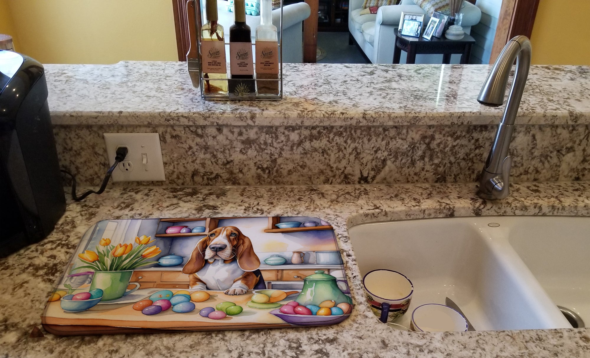 Buy this Decorating Easter Basset Hound Dish Drying Mat