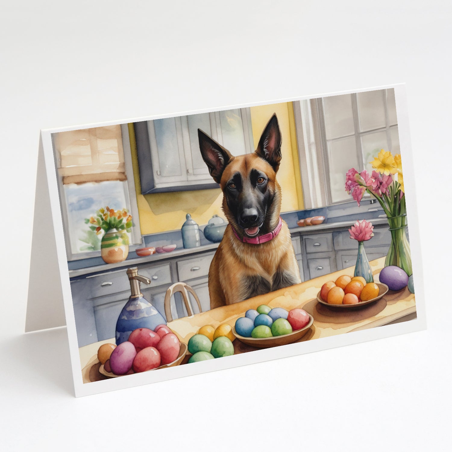 Buy this Decorating Easter Belgian Malinois Greeting Cards Pack of 8