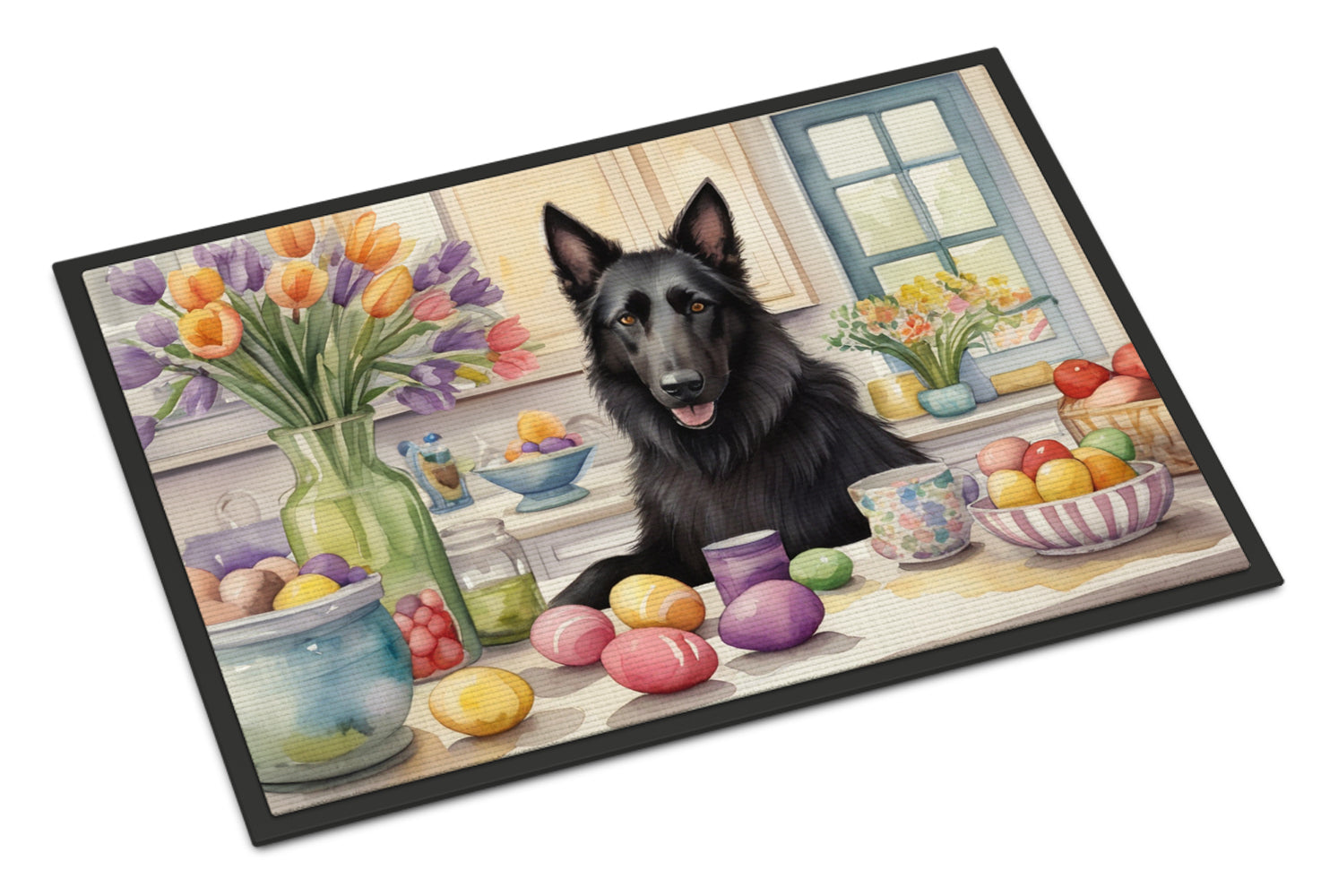 Buy this Decorating Easter Belgian Sheepdog Doormat