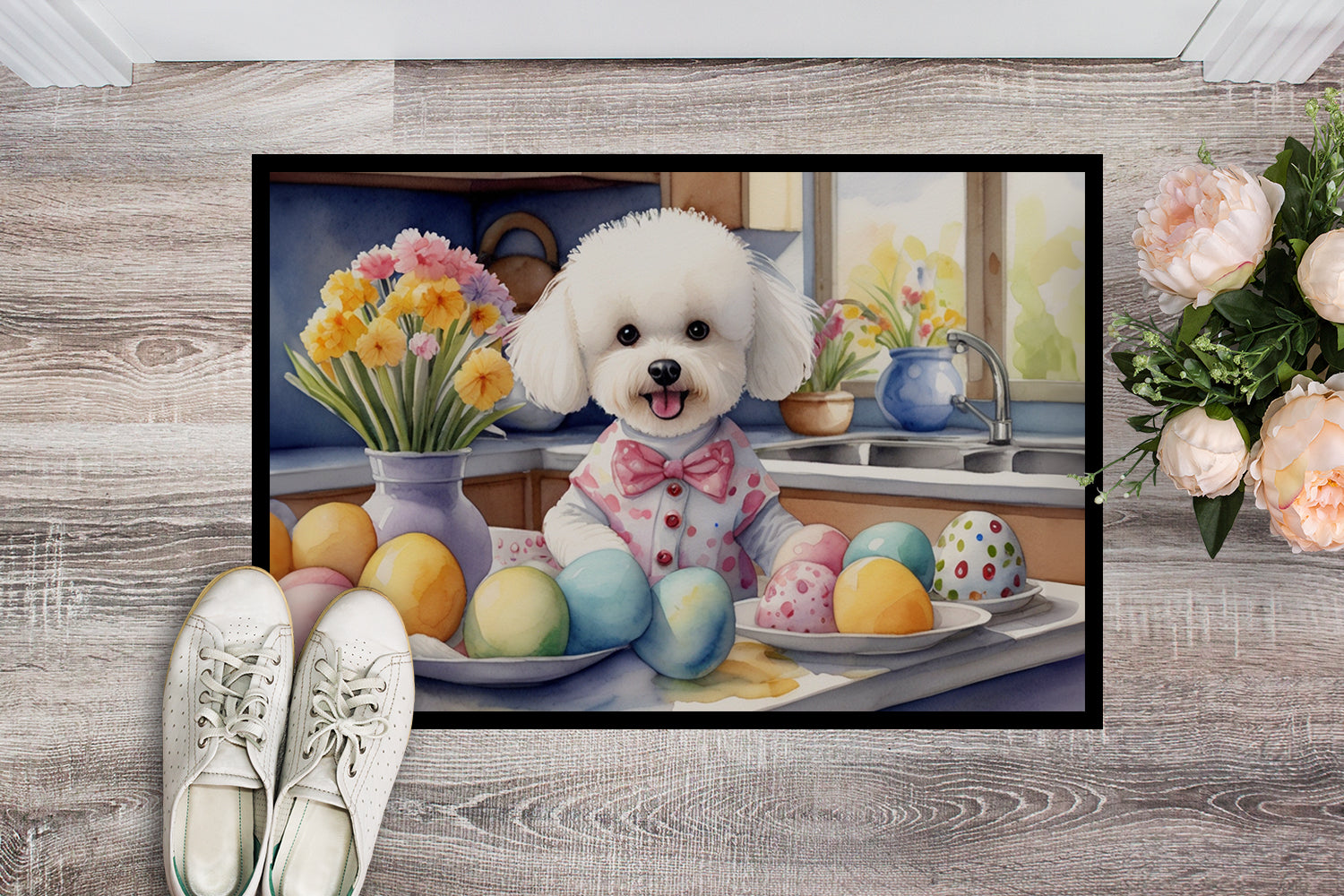 Buy this Decorating Easter Bichon Frise Doormat