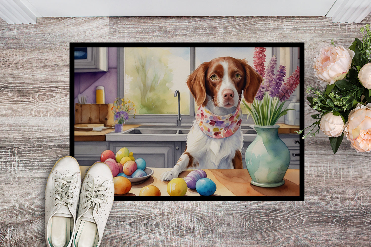 Buy this Decorating Easter Brittany Spaniel Doormat