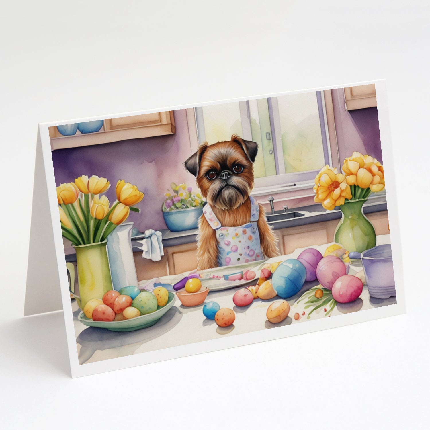 Buy this Decorating Easter Brussels Griffon Greeting Cards Pack of 8