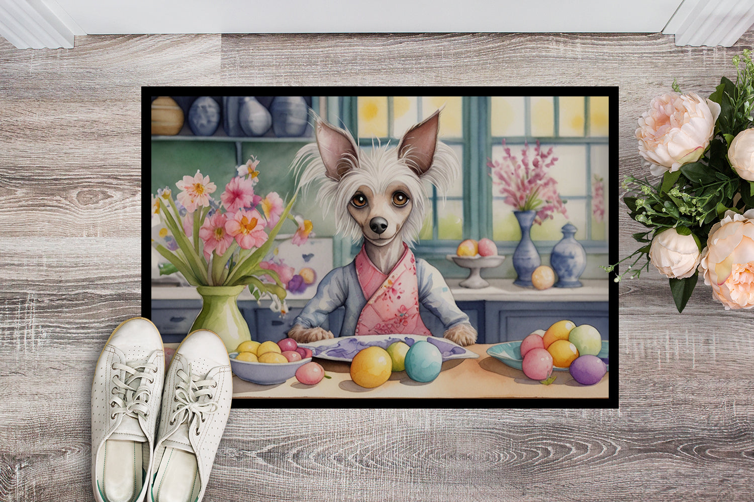 Buy this Decorating Easter Chinese Crested Doormat