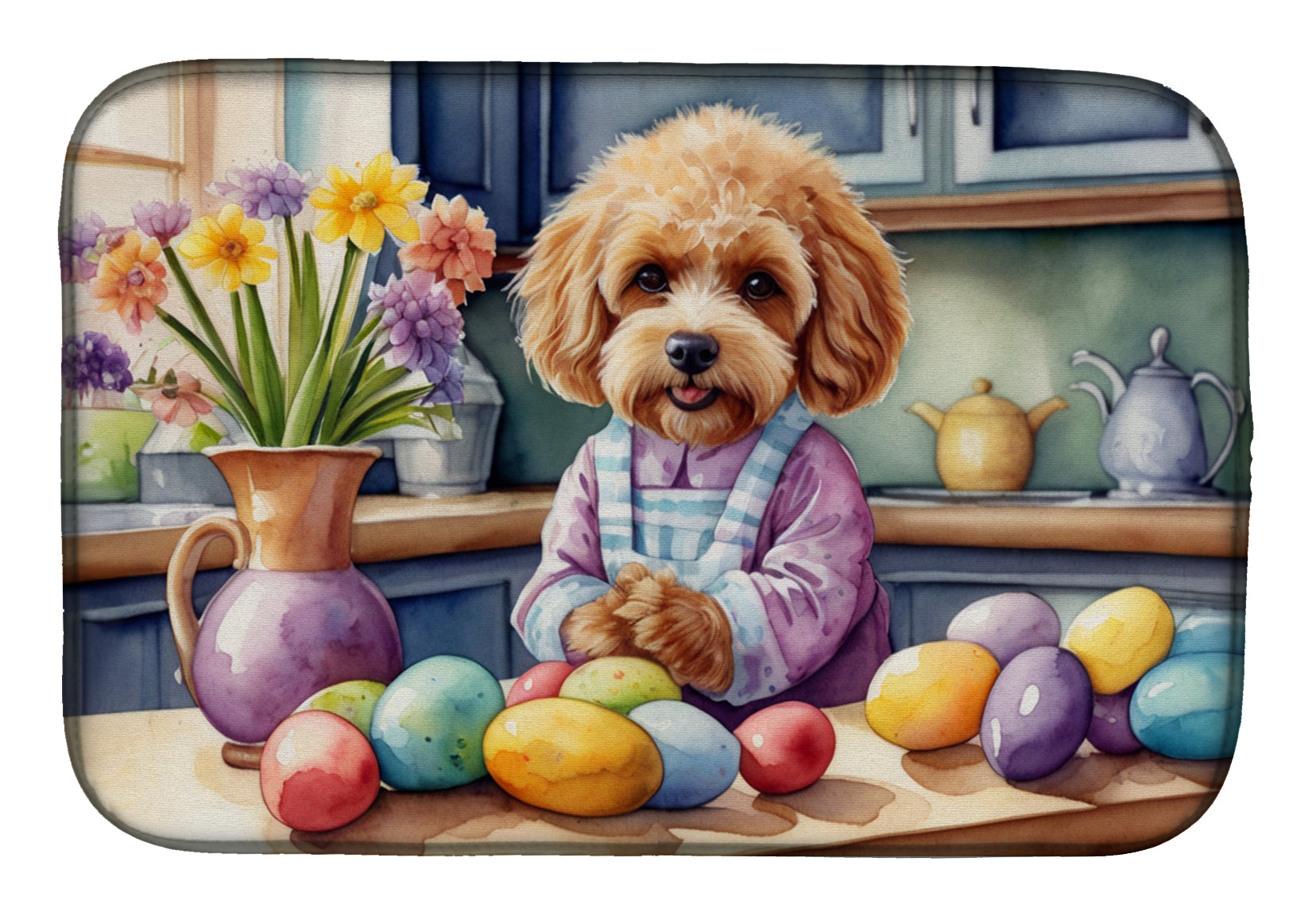 Buy this Decorating Easter Cockapoo Dish Drying Mat