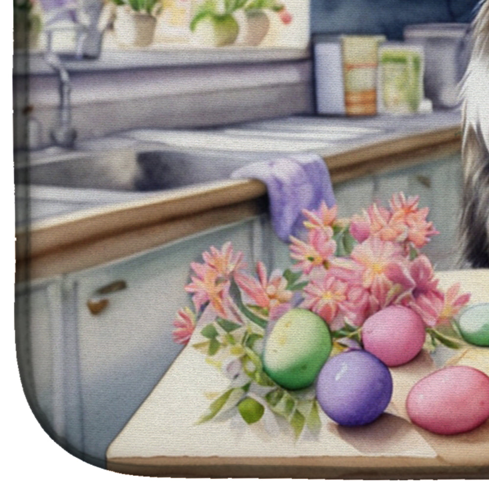 Decorating Easter Collie Dish Drying Mat