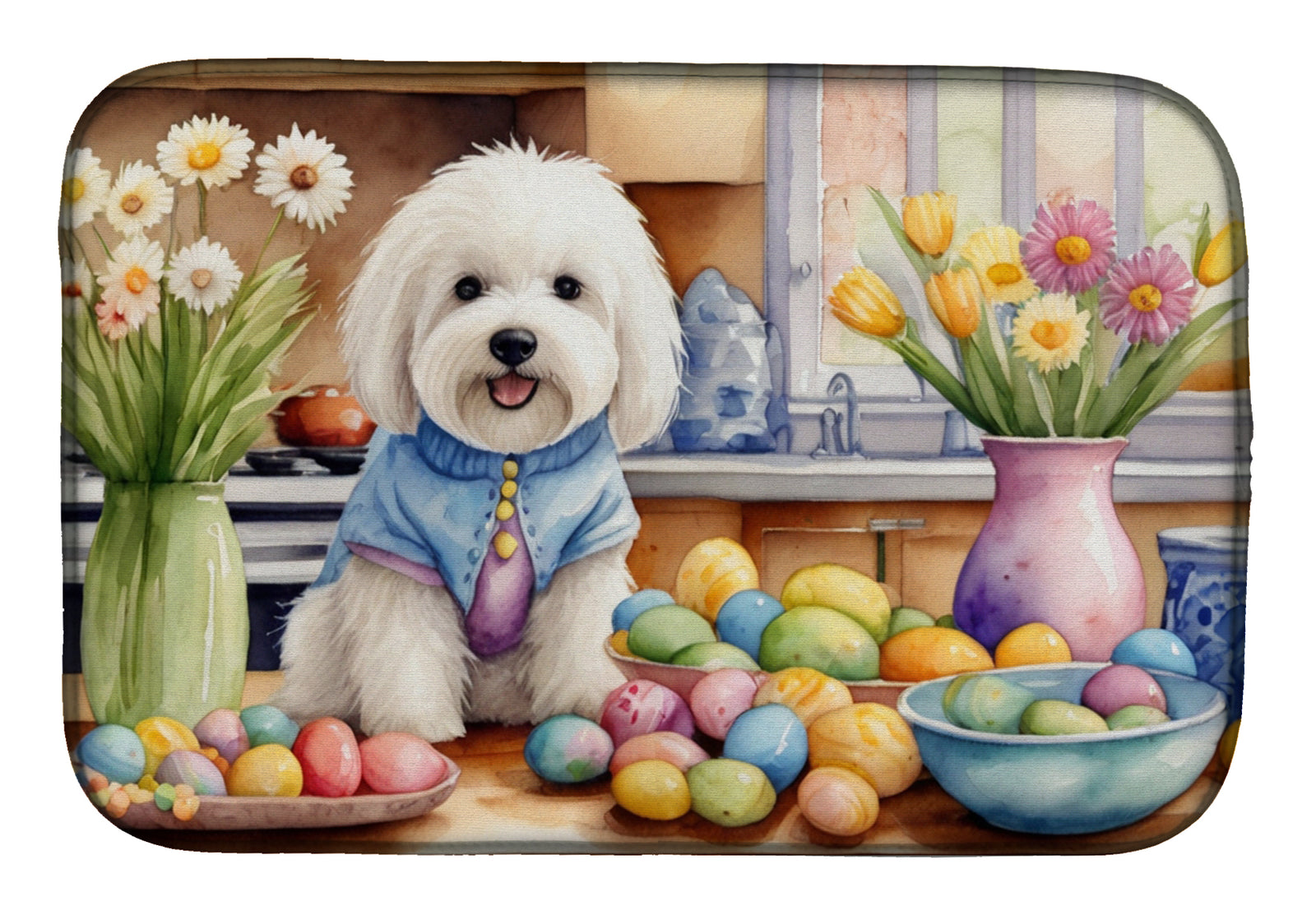 Buy this Decorating Easter Coton de Tulear Dish Drying Mat