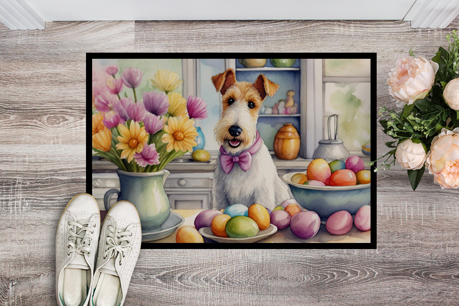 Buy this Decorating Easter Fox Terrier Doormat