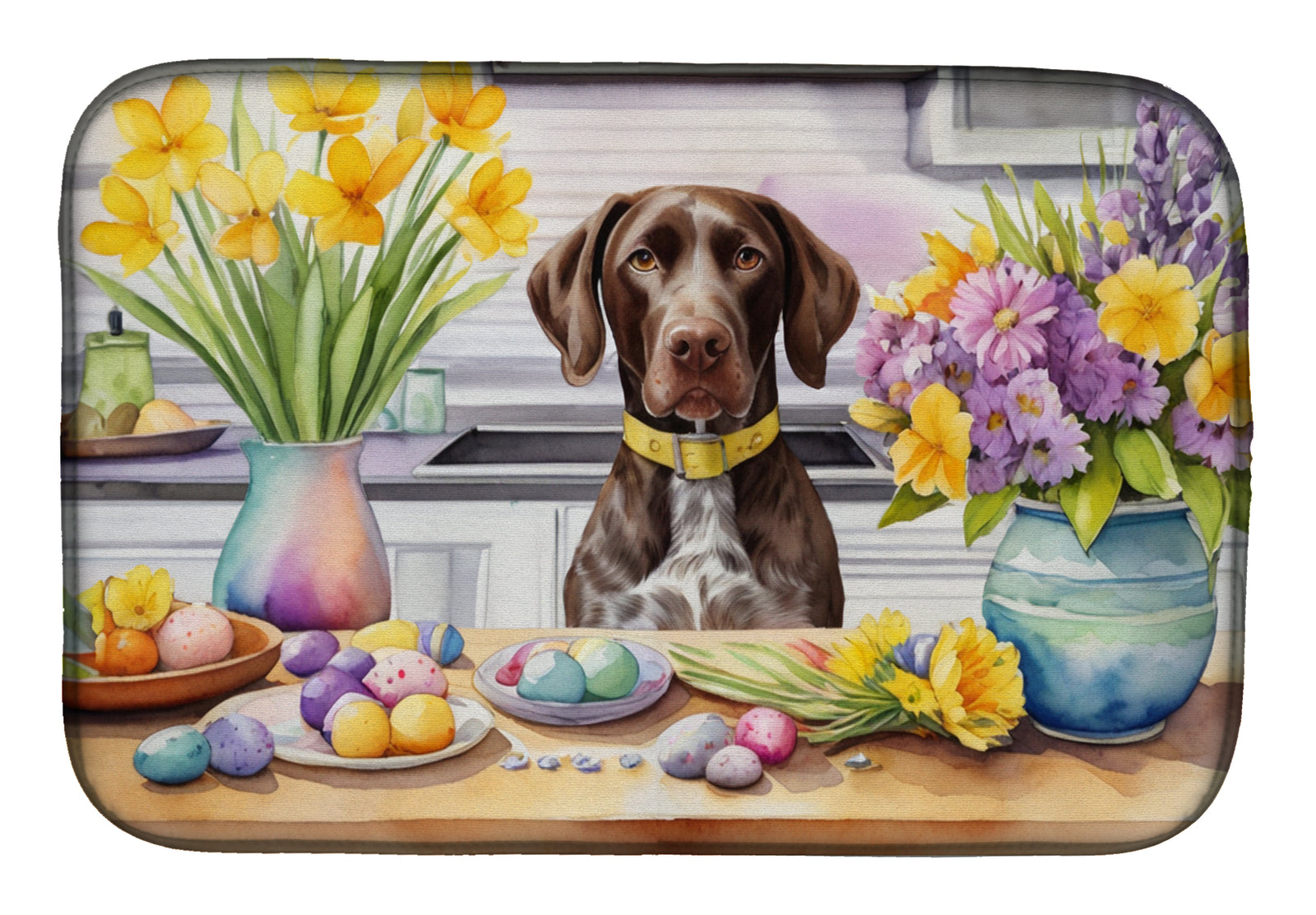 Buy this Decorating Easter German Shorthaired Pointer Dish Drying Mat
