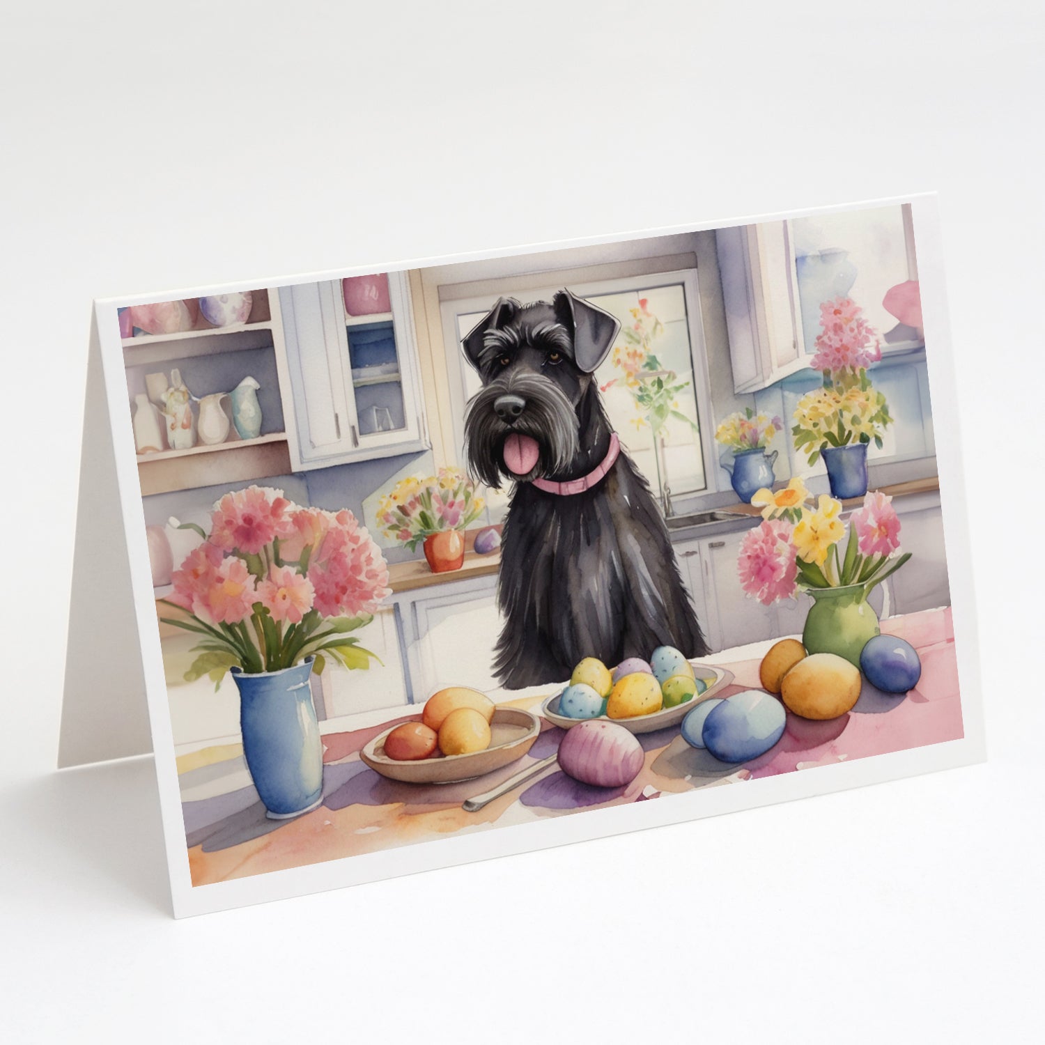 Buy this Decorating Easter Giant Schnauzer Greeting Cards Pack of 8