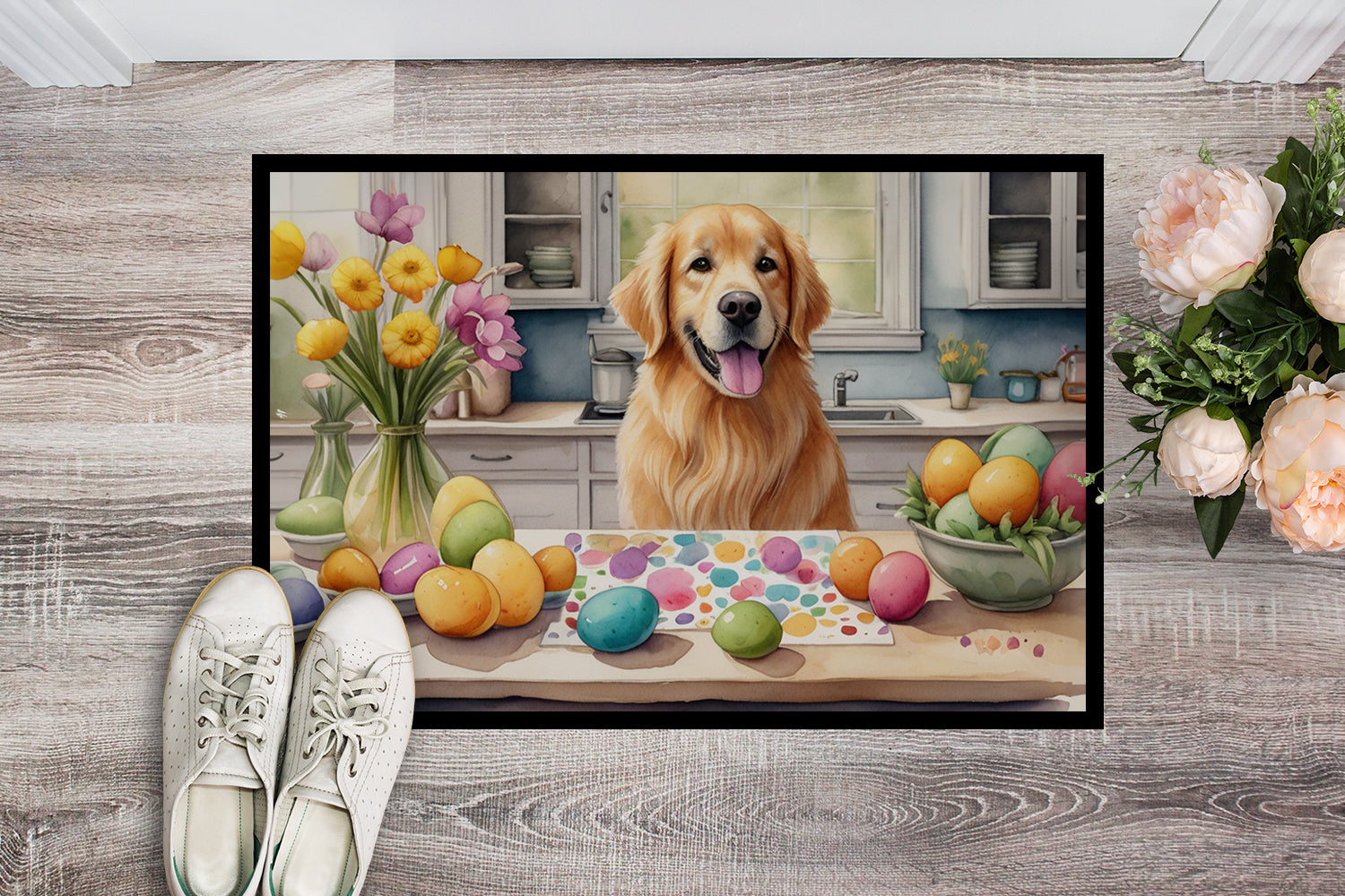 Buy this Decorating Easter Golden Retriever Doormat