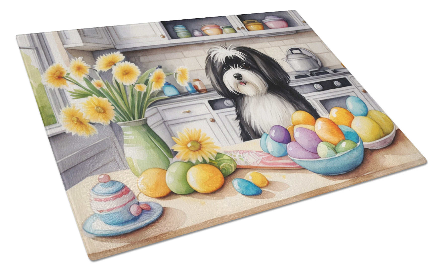Buy this Decorating Easter Havanese Glass Cutting Board