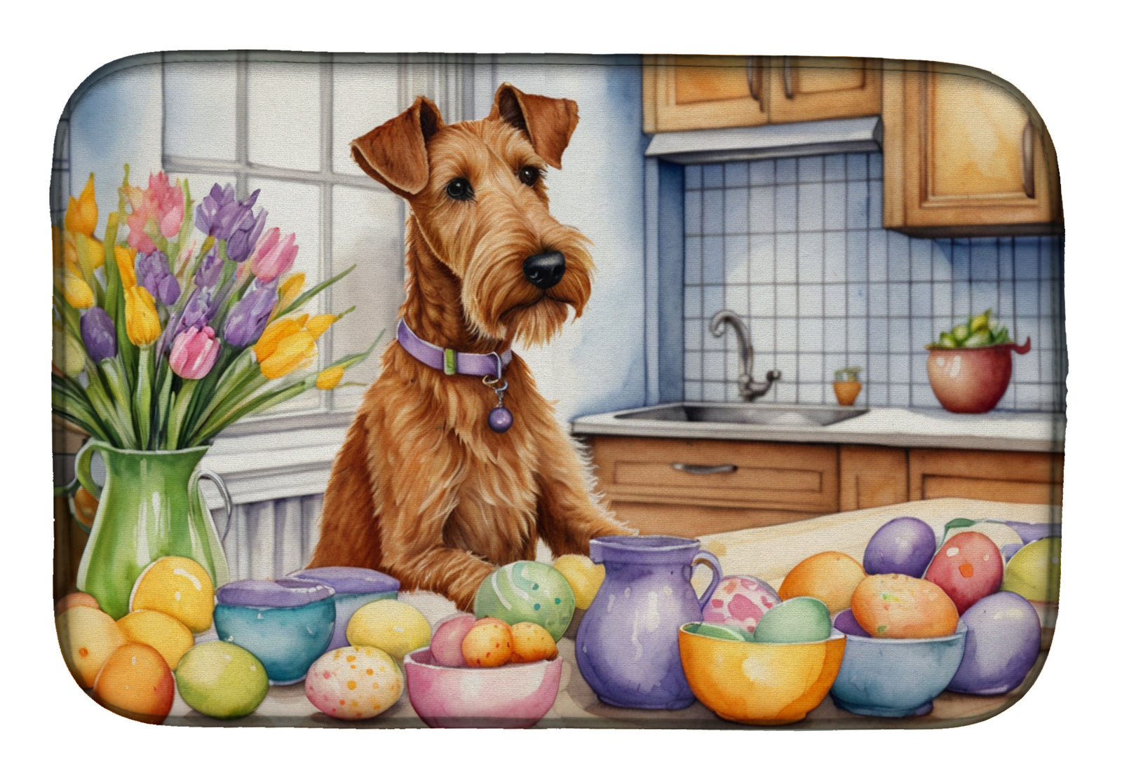 Buy this Decorating Easter Irish Terrier Dish Drying Mat