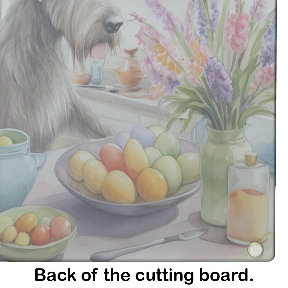 Decorating Easter Irish Wolfhound Glass Cutting Board
