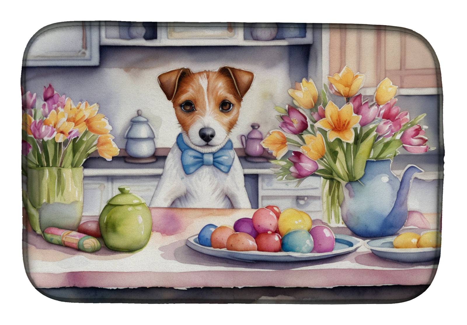 Buy this Decorating Easter Jack Russell Terrier Dish Drying Mat
