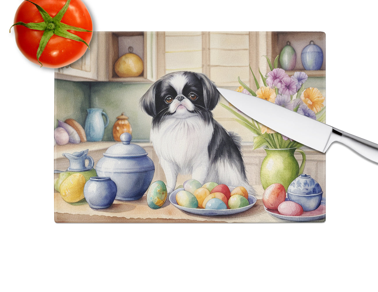 Decorating Easter Japanese Chin Glass Cutting Board