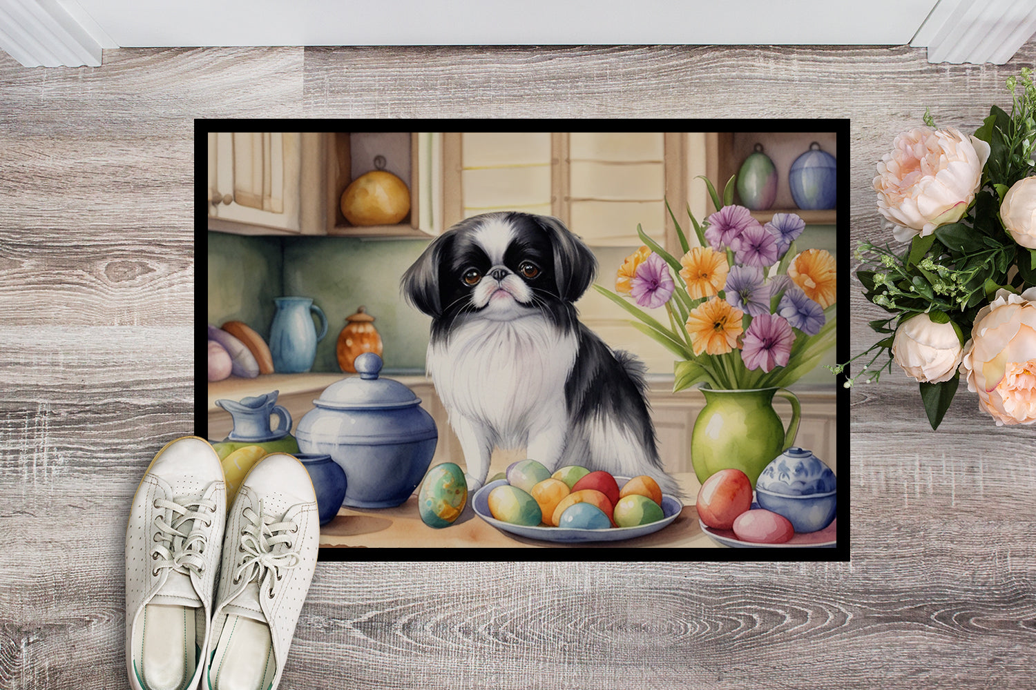 Decorating Easter Japanese Chin Doormat