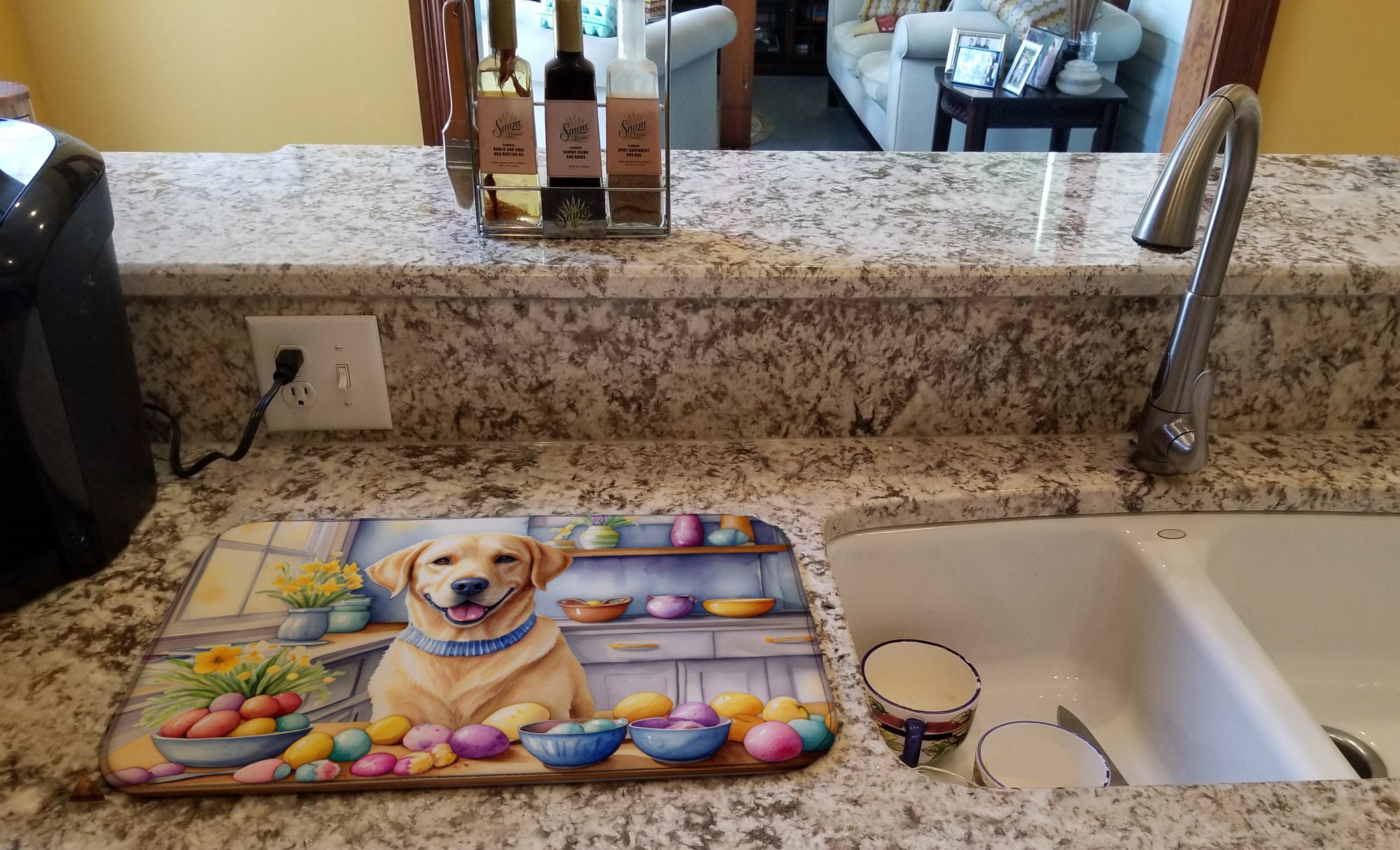 Buy this Decorating Easter Yellow Labrador Retriever Dish Drying Mat