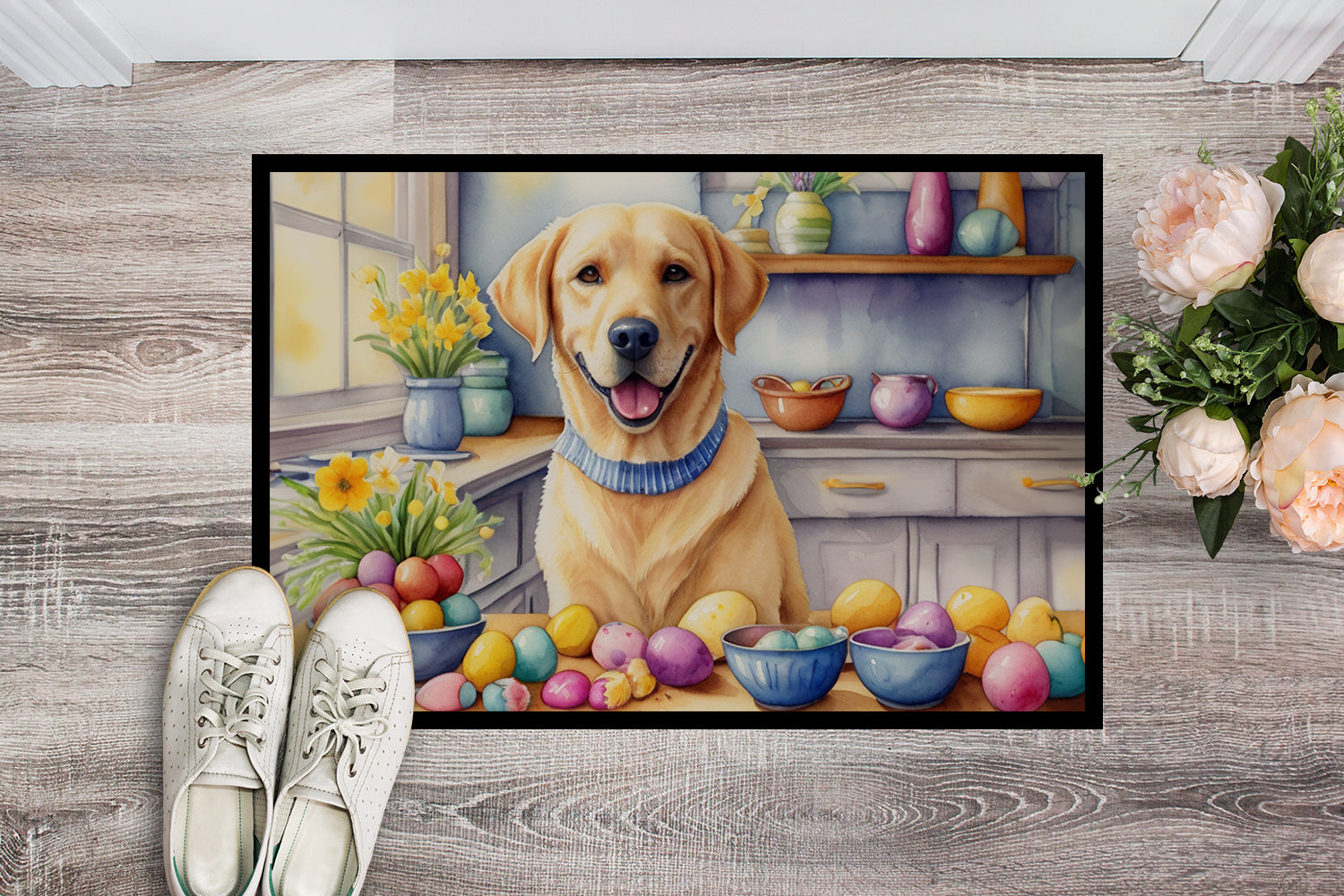 Buy this Decorating Easter Yellow Labrador Retriever Doormat