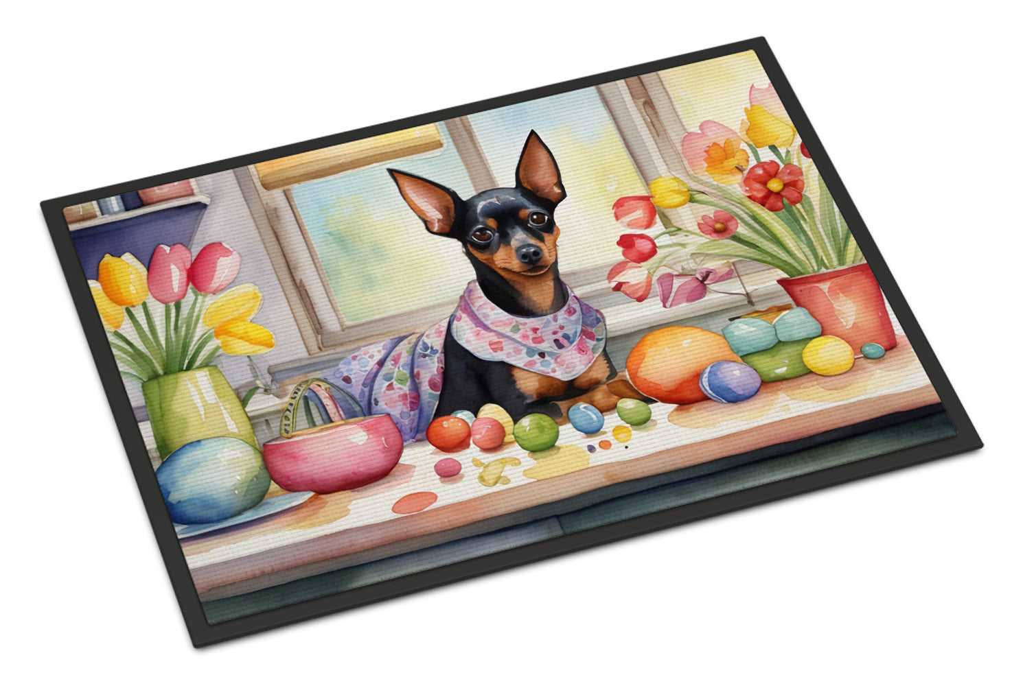Buy this Decorating Easter Miniature Pinscher Doormat