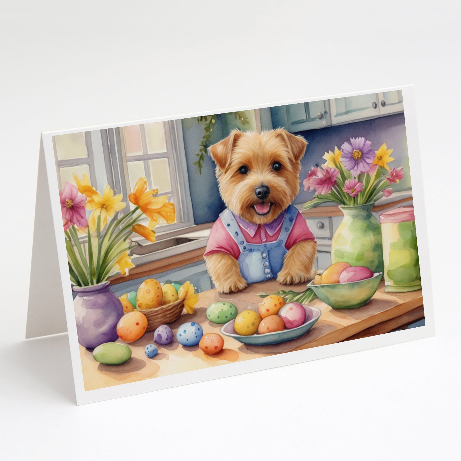 Buy this Decorating Easter Norfolk Terrier Greeting Cards Pack of 8