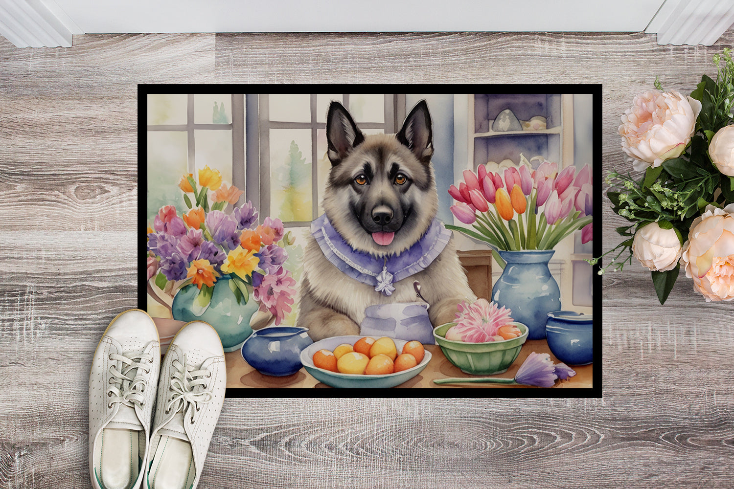 Buy this Decorating Easter Norwegian Elkhound Doormat